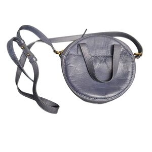 Madewell Juno Blue Leather Circle Crossbody Bag Boho